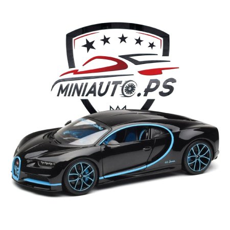 بوغاتي Bugatti Chiron Black & Blue قياس 1/18 إصدار Bburago
